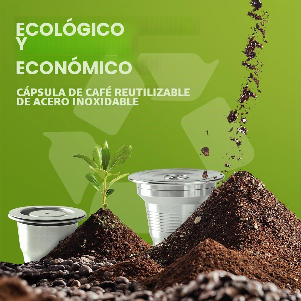 Cápsulas de café reutilizables de acero inoxidable para tazas grandes y pequeñas, compatibles con L'OR Barista LM8012/60, vainas de café rellenables de metal para la máquina de café