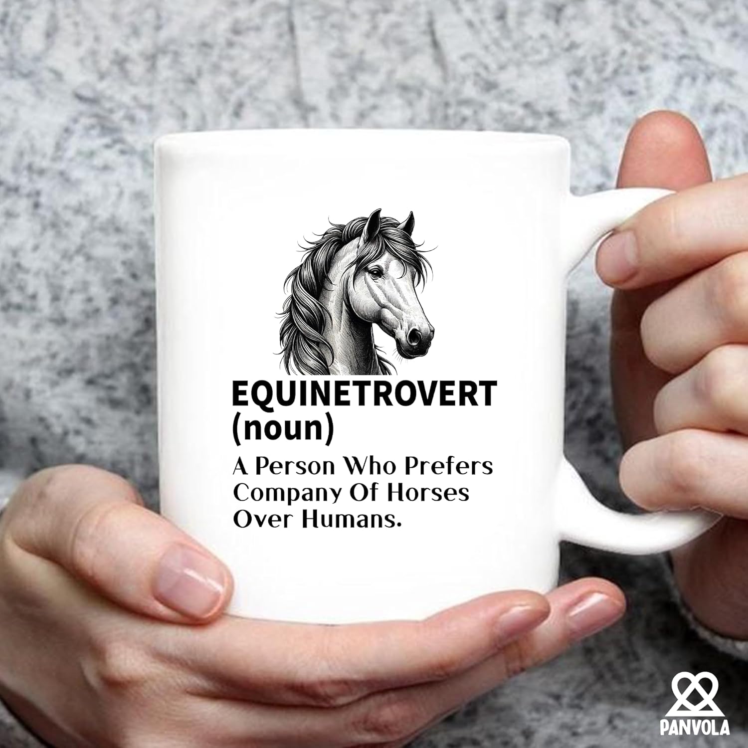 Panvola Equinetrovert Definition Mug Horse Lover Gifts For Women Men Equestrian Gifts From Mom Dad Friends Introvert Introverting Anti Social People Novelty Drinkware Ceramic Mug 11 oz White - Image 4