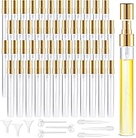 BESNEL 50 Pack 10ml Mini Glass Spray Bottles - Clear Refillable Fine Mist Perfume Atomizers, Leak-Proof Travel Spray Bottles for Essential Oils & Samples