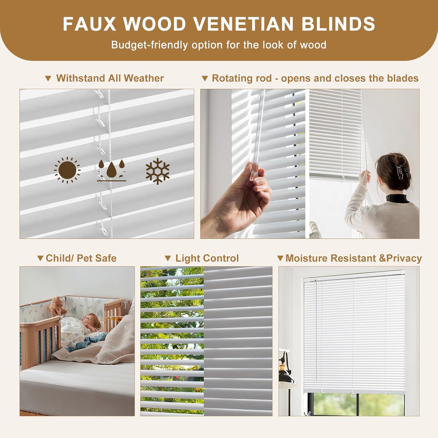 1" Mini Blinds for Indoor Windows: Aluminum Light Filtering Horizontal Window Blinds & Shades, Custom Size Persianas para Ventanas for Home Windows Blinds Cordless 20"32"40"48"60"64" (White28"Wx60"H)