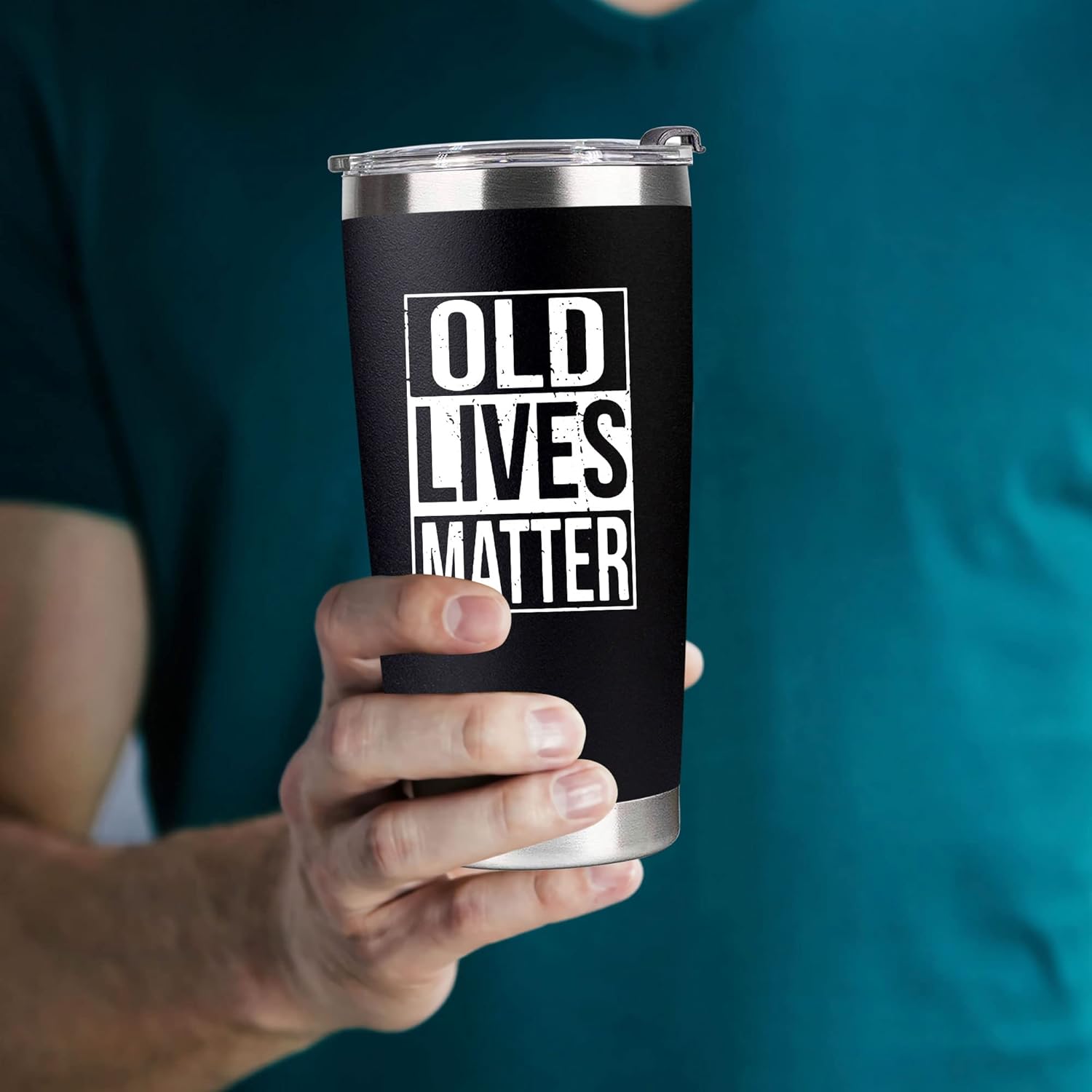 Gag Christmas Gifts for Men, Dad from Daughter, Son - 30th, 40th, 50th and 60th Birthday Gifts for Men, Grandpa - Funny Old Man Gift, Old Lives Matter Tumbler 20oz - Image 7