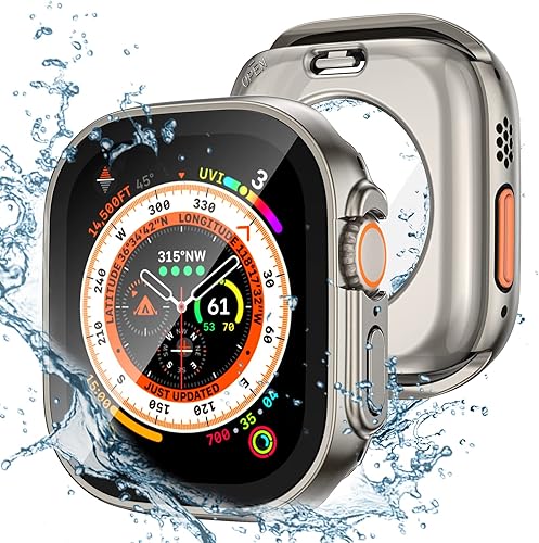 Vista 101 de Tensea - Funda protectora de pantalla impermeable para Apple Watch (2 en 1) para Apple Watch Serie SE 7, 5, 4, accesorios de 45 mm, iWatch protector