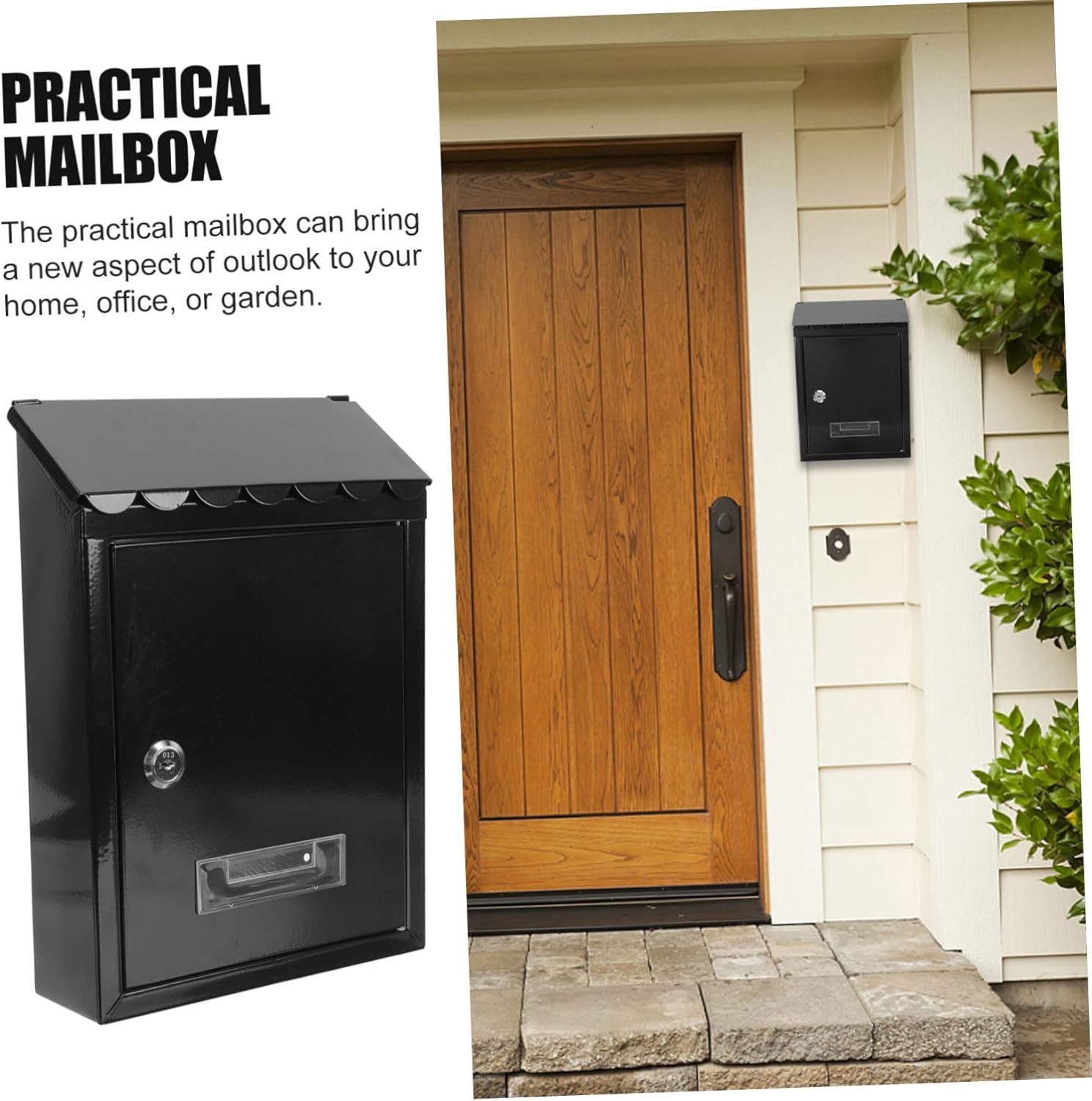 VILLCASE Vintage European Style Lockable Wall Mount Mailbox Weatherproof Metal Post Box with Key Lock for Outdoor Home and Garden Secure Letter Box for Residential and Office Use