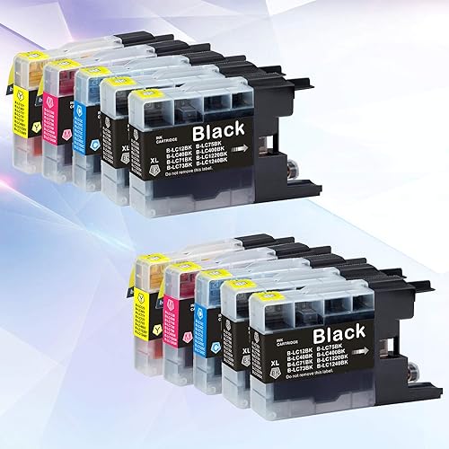 Miniatura 2 de Paquete de 10 cartuchos de tinta compatibles LC 75XL LC75XL LC75 [4B+2C+2Y+2M] | Uso para impresoras MFC-J6510DW J6710DW J6910DW J435W J625DW J280W