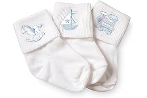 Baby Boy Appliques Dress Socks 3 Pack (White)