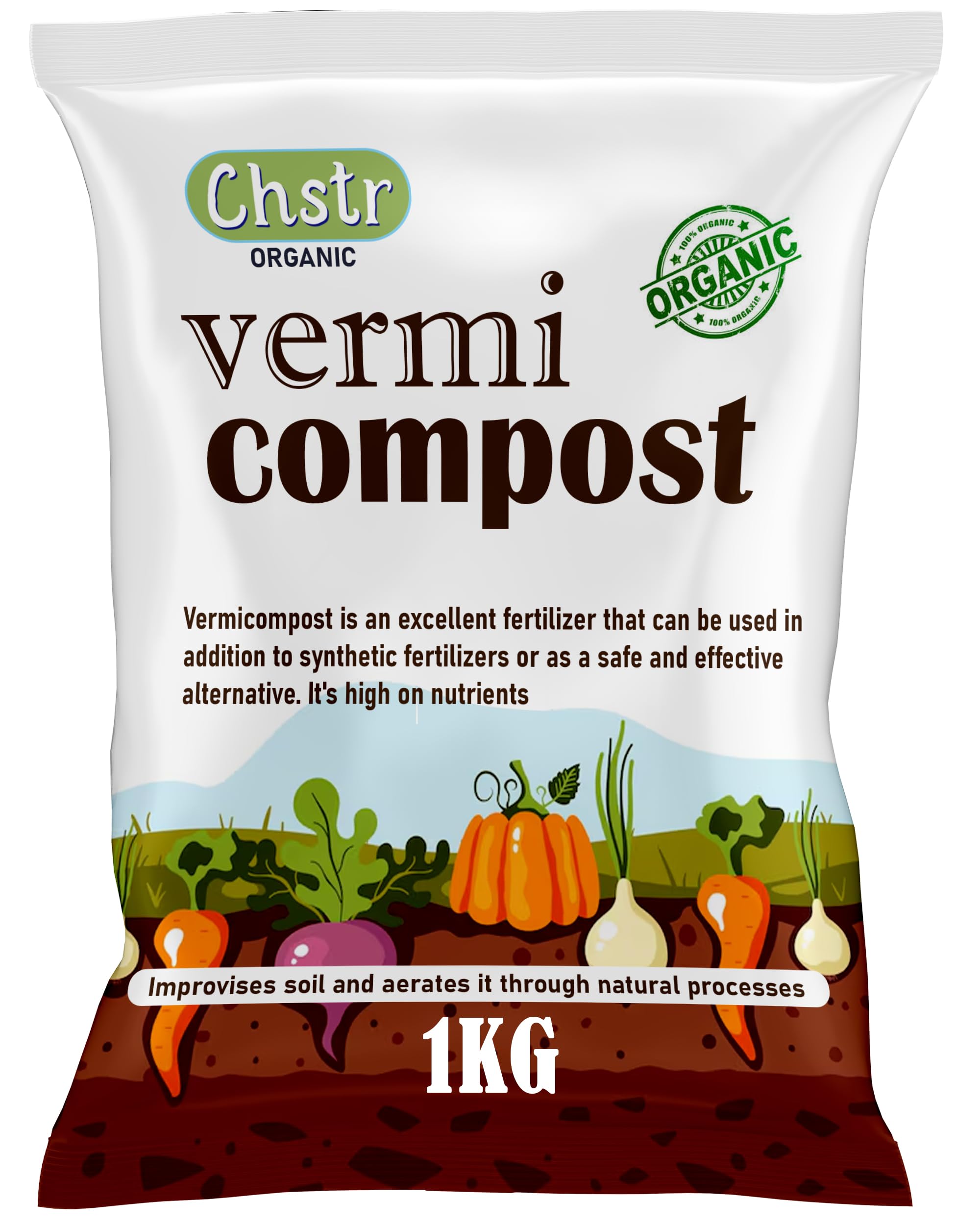 Chstr Vermicompost for Plants 1kg | Organic Manure for Plants | Fertilizer for Home Gardening | Soil Mix for Pot Plants | Compost Garden Soil Enriched Potting Soil Natural Booster for Flowering Plant (B0CBSCBPZ1) Amazon Price History, Amazon Price Tracker