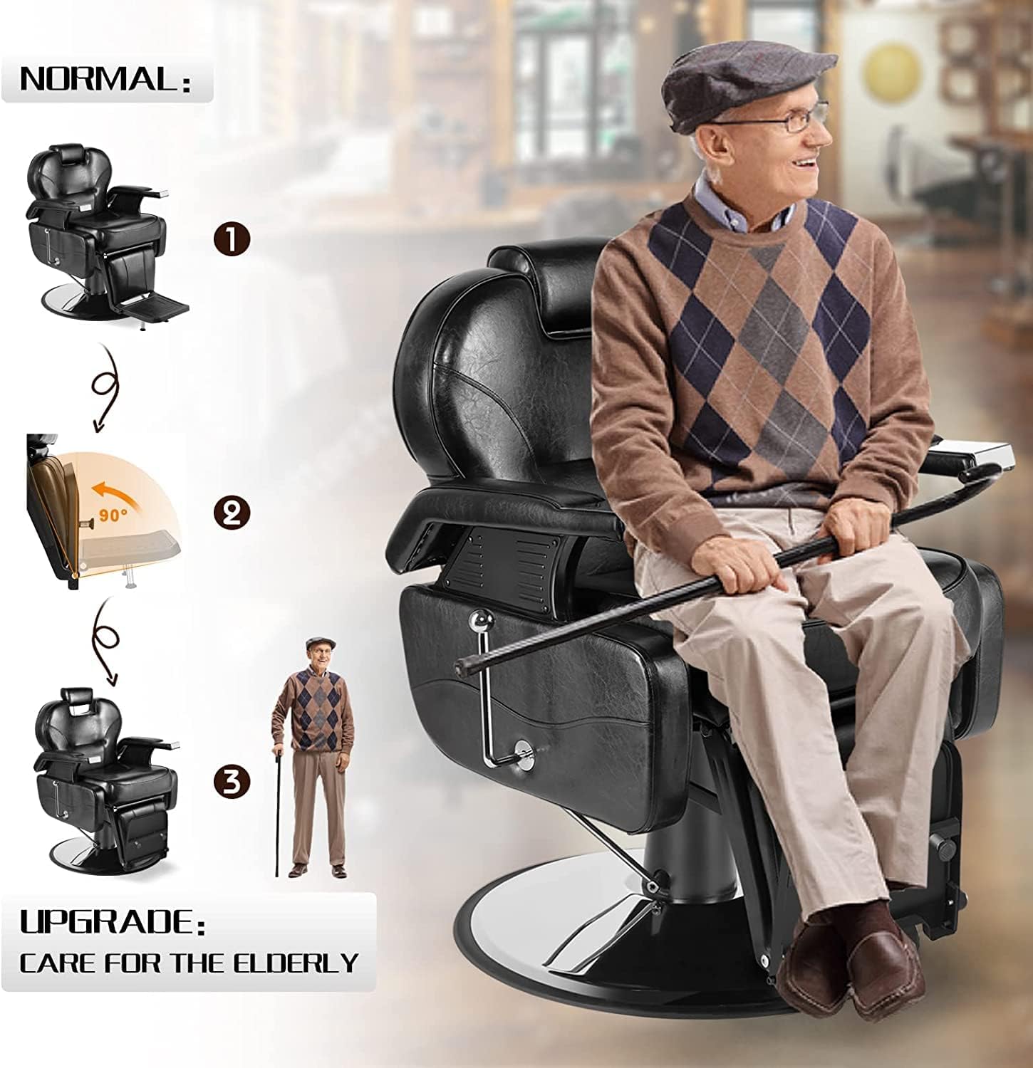 Artist hand Barber Chair Dimensions