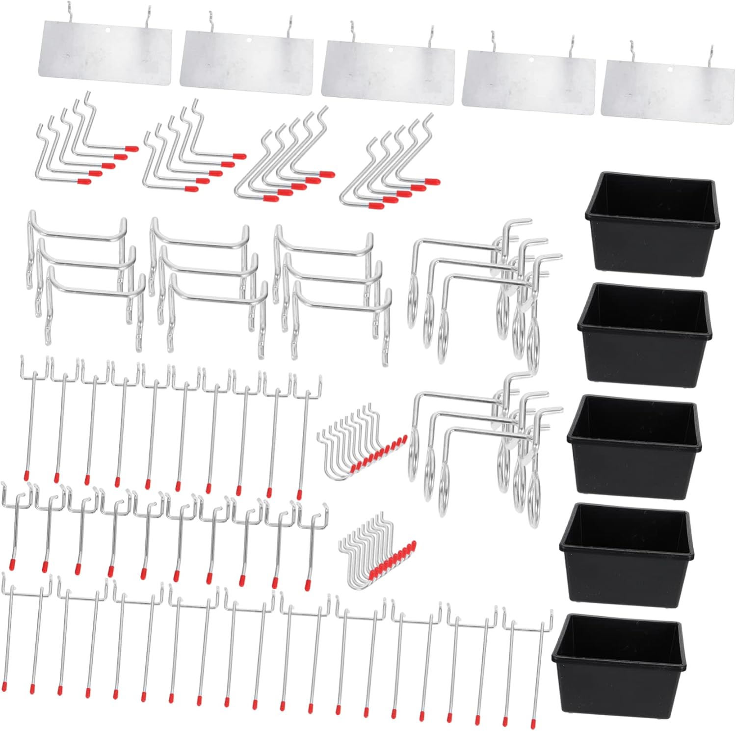 101pcs Pegboard Hook Set Trays Versatile Storage for Tools and Crafts Heavy Duty Display Hooks for Organizing and Showcasing Products