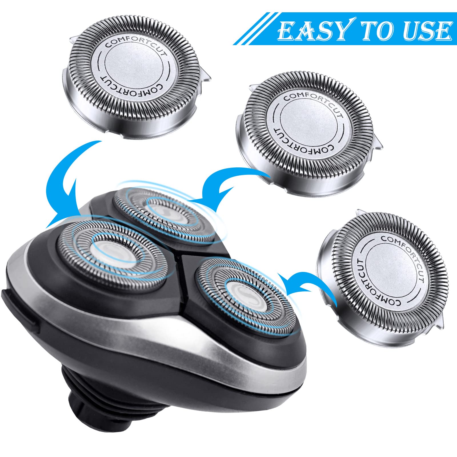 Wymienne głowice do golarki SH30/50/52 kompatybilne z Philips Electric Shaver Series 1000, 2000, 3000, 5000 i model AT8xx/AT7xx/PT8xx/PT7xx ze spiczastym ostrzem, nieoryginalne