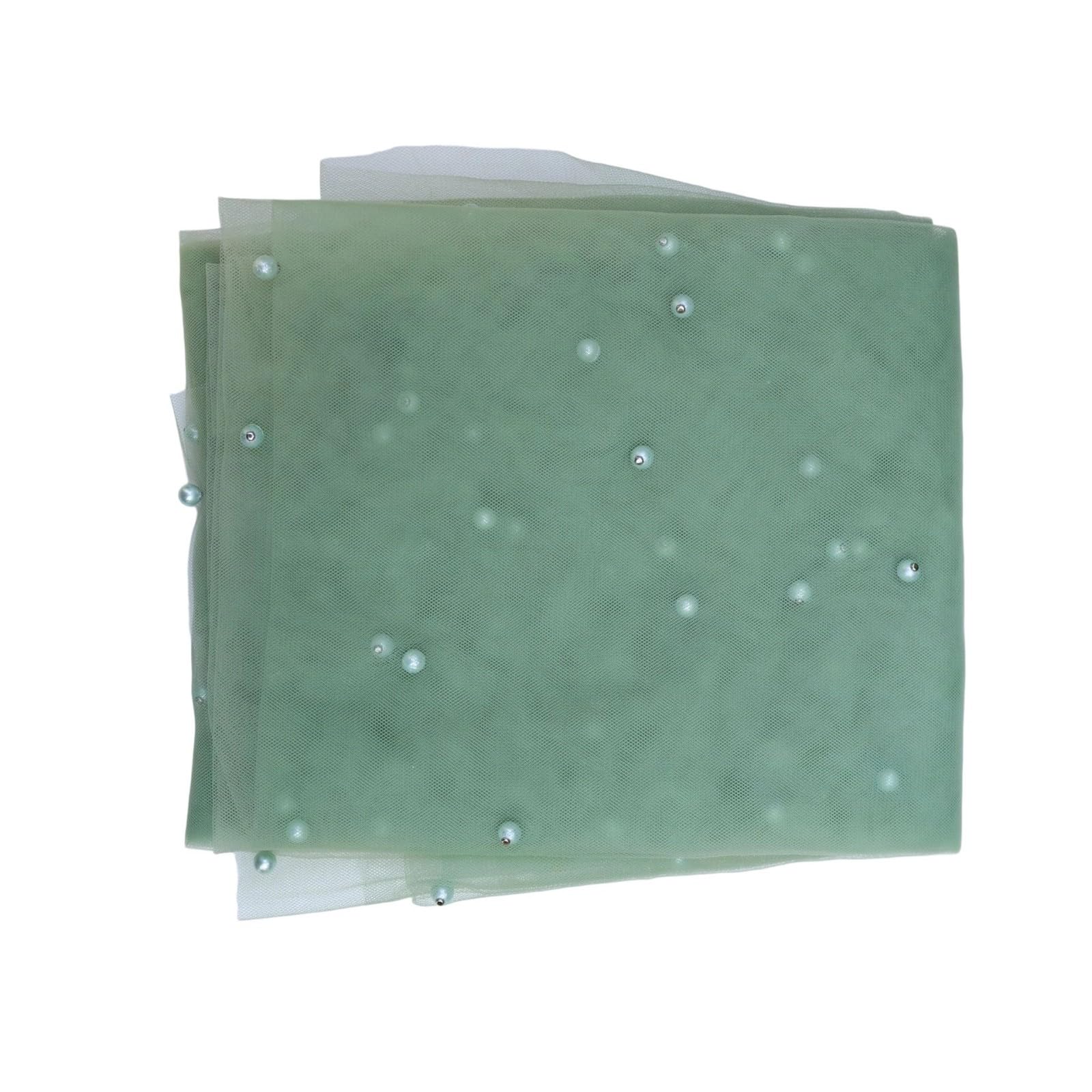 ZEPFJHE Luxurious Pearls Embellished Tulle Table Runner Gauze Dessert Tablecloth for Weddings Parties and Birthday Banquet Event Event Table Runner