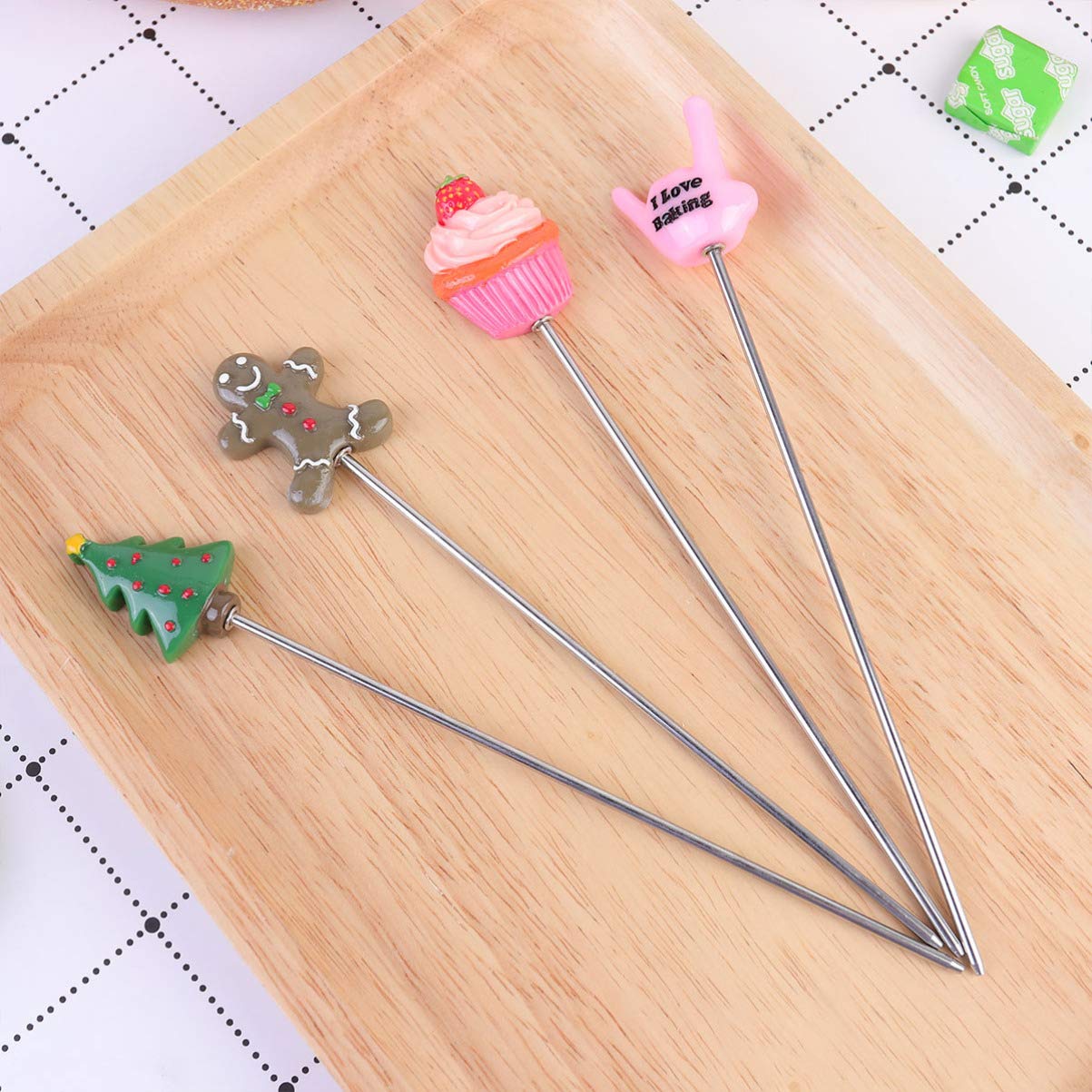 Cabilock 3 Series Agujas De Prueba para Pastel Herramienta De Hornear para Bizcochos Muffins Y Cupcakes De Pastel De Mano Árbol De Navidad Y Muñeco 4 Piezas X 3