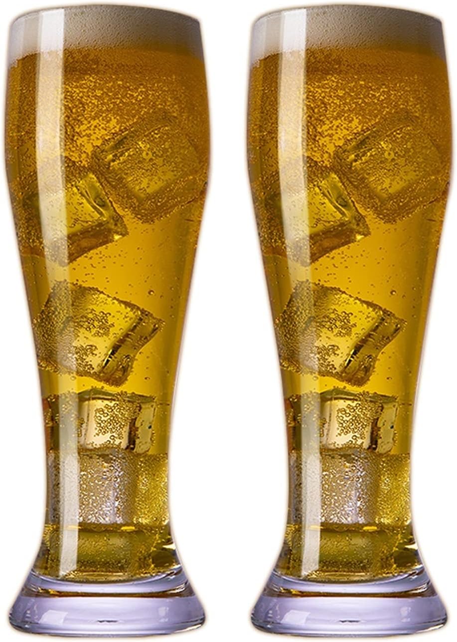 Beer Cup Beer Mug Glass Tankard Beer Glass Set of 2 Beer Glasses for Restaurants Parties Pub Picnics Family Gatherings Beer Stein(Large)