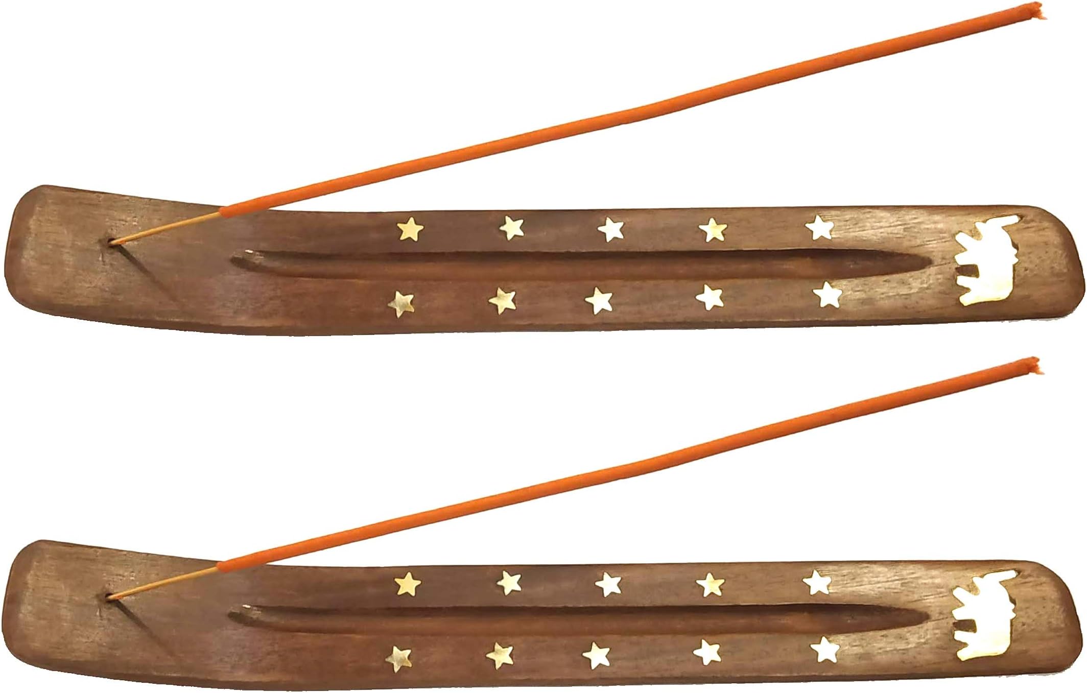 Akanksha Arts - Wooden Incense Stick Holder Agarbatti Stand, Ash Catcher, Set of 2 - Wood Handicrafts