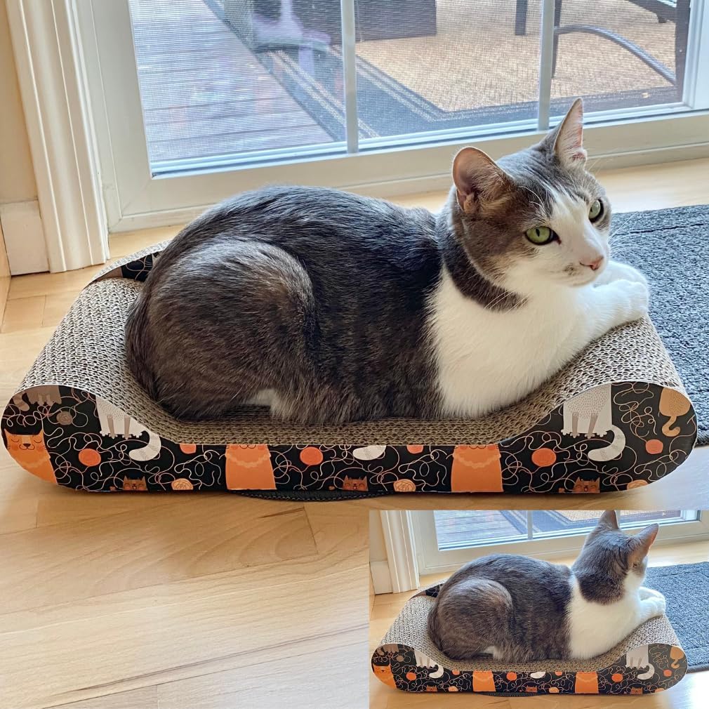 review Evelots Cat Scratching Pad - Durable Cardboard Lounge for Indoor Cats, Small to Medium Breeds - Claw Grooming and Kitten Scratch Training Toy