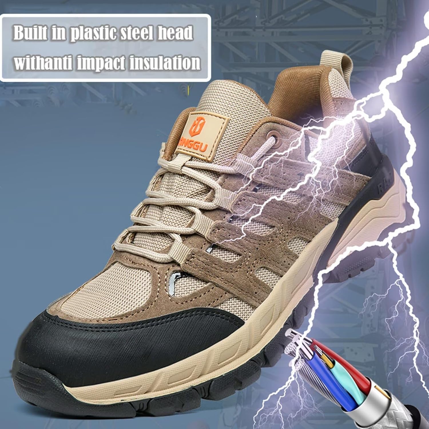 Breathable Steel Toe Shoes Men,The Work Shoes are Suitable for wokers in Construction, Industrial, Warehouse, Factory, Outdoor,tnnis etc,