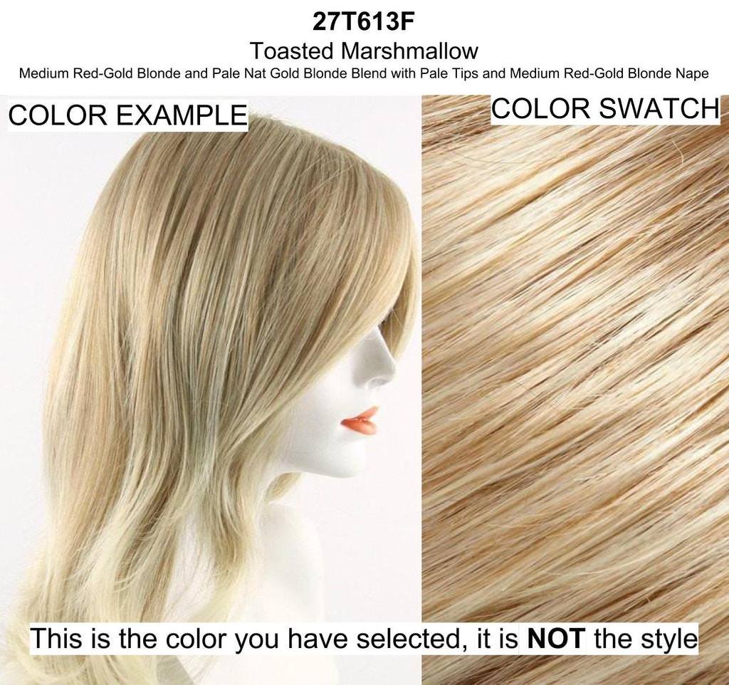 Crush Ponytail Color 27T613 Marshmallow Easihair Hairpieces 7.5-10" Length Reversible Claw Clip Attachment Synthetic Curly Layered Pony Clip On Bundle MaxWigs Hairloss Booklet