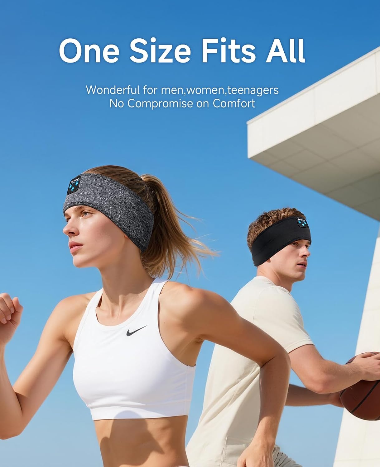 Perytong 2 Pack Sleep Headphones, Sleeping Headphones | Bluetooth Headband with Ultra-Thin HD Stereo Speaker, Wireless Headphone for Sports, Insomnia, Yoga, Air Travel, Meditation