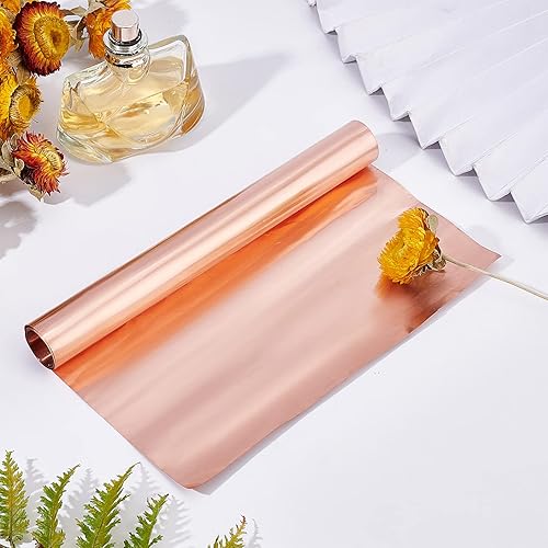 Miniatura 6 de OLYCRAFT Rollo de cobre de 0.001 in de alta pureza de cobre puro a prueba de clima, lámina de cobre de color salmón claro, hojas de cobre para