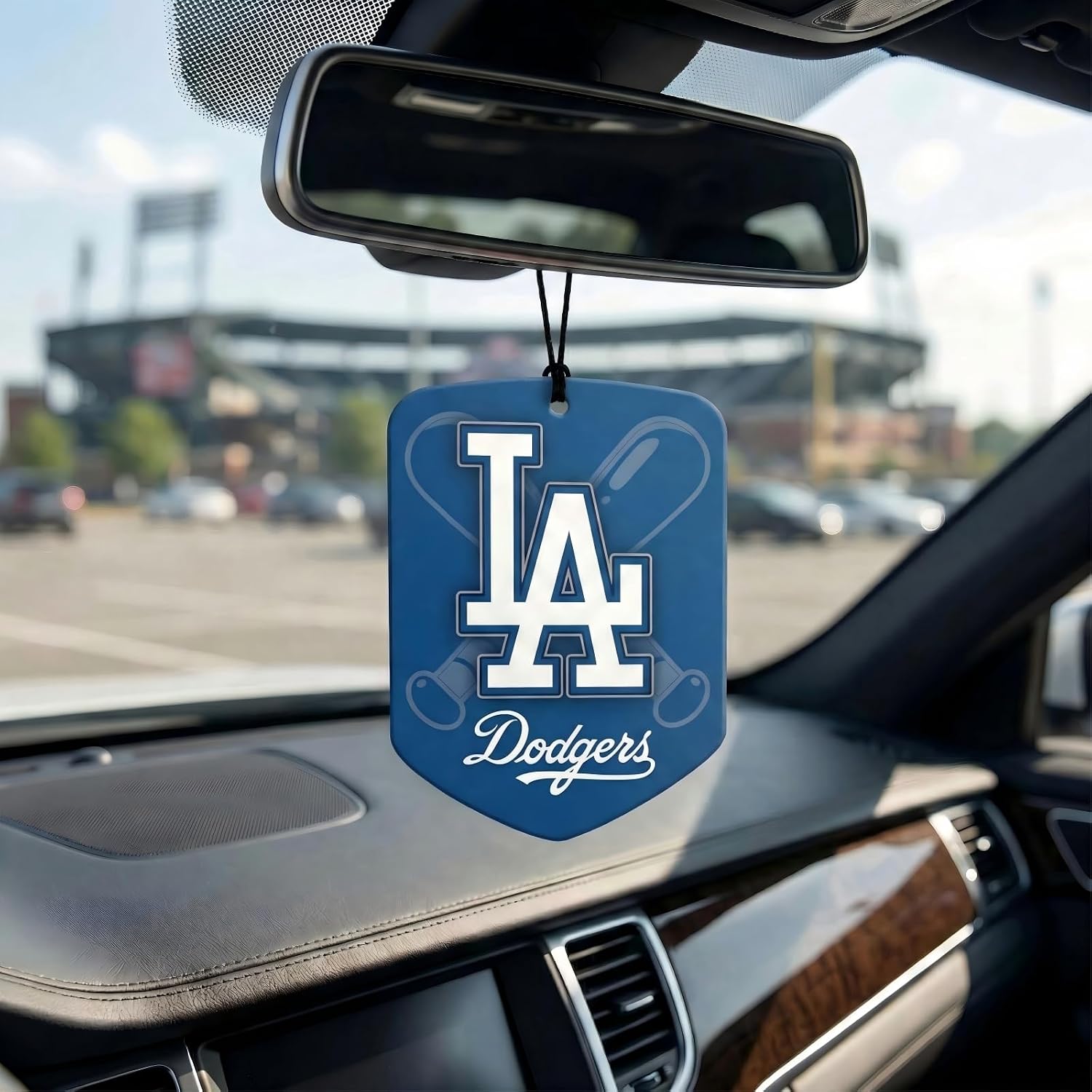 ‌MLB Los Angeles Dodgers Car Air Freshener - Team Logo Scented Hanging Air Freshener, Blue Shield Design with "LA Dodgers" Logo, Sports Fan Auto Fragrance for Cars, Trucks, Home (2 Pack)