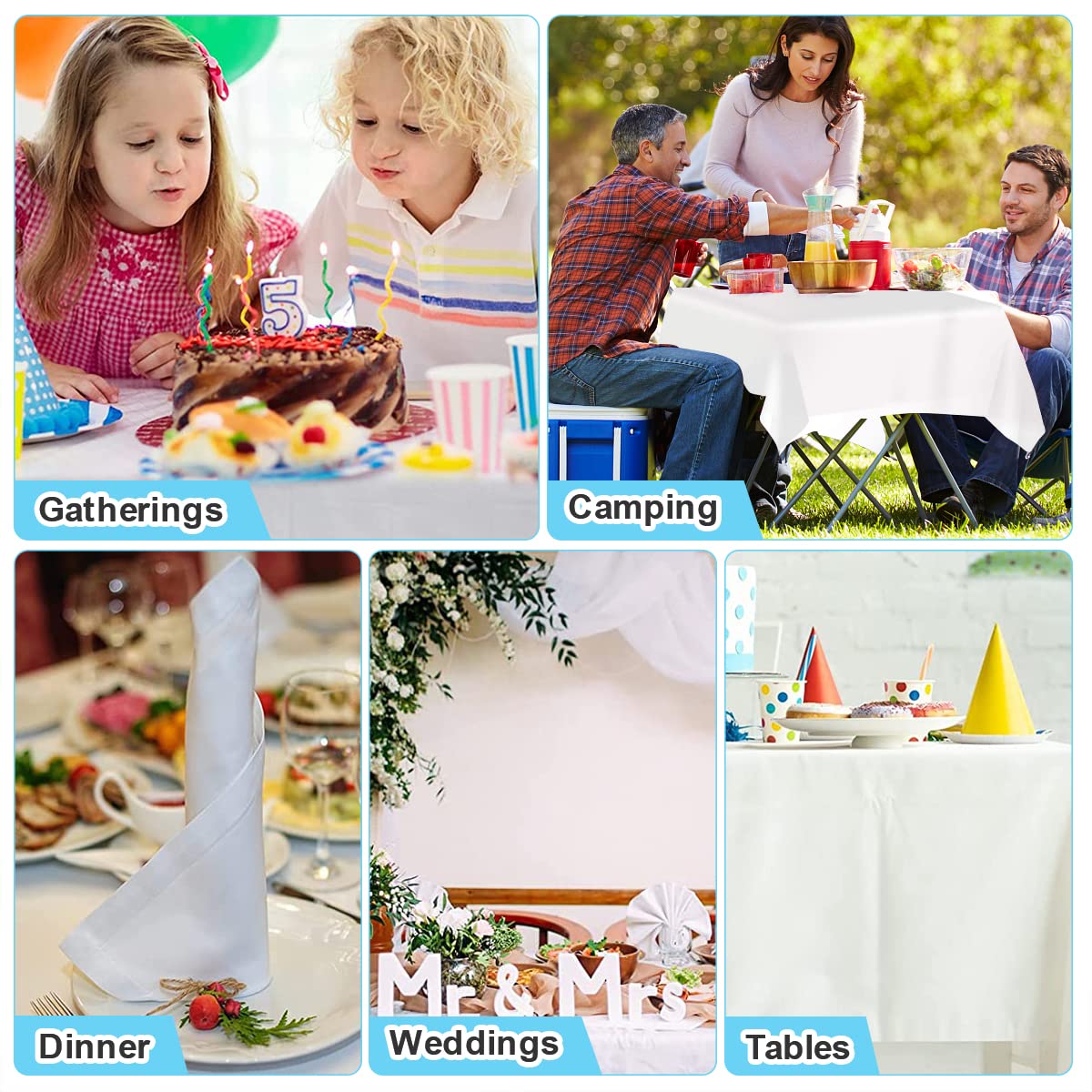 20 Tovaglie Monouso 150x240cm - Impermeabili Bianche Per Feste E Eventi