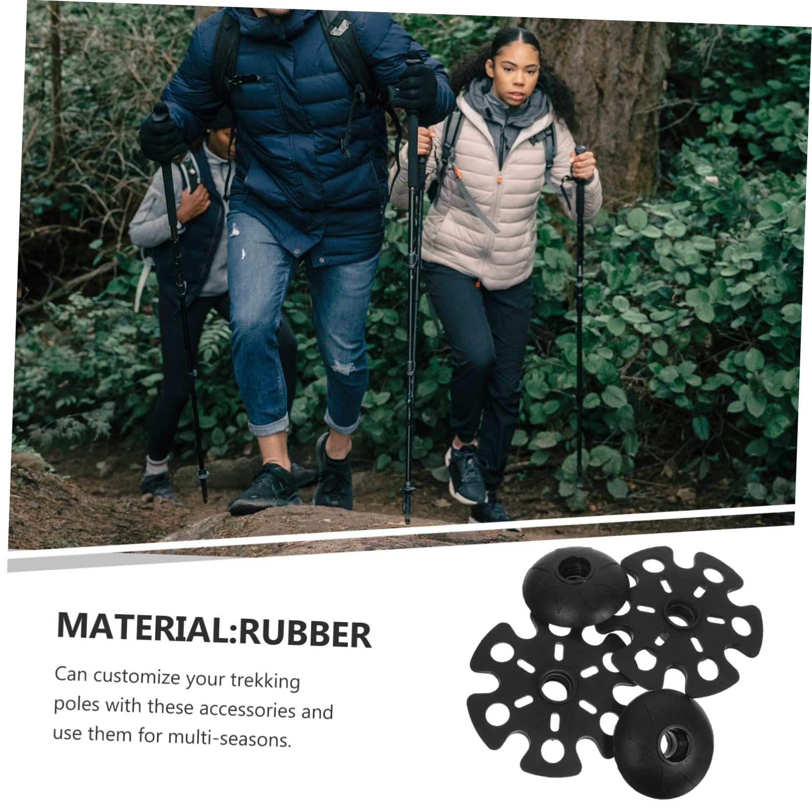 VANZACK 4pièces Embouts pour Bâtons De Randonnée Forme De De Neige Coussinets pour Marche Accessoires De Randonnée Ski De Fond Et Durables