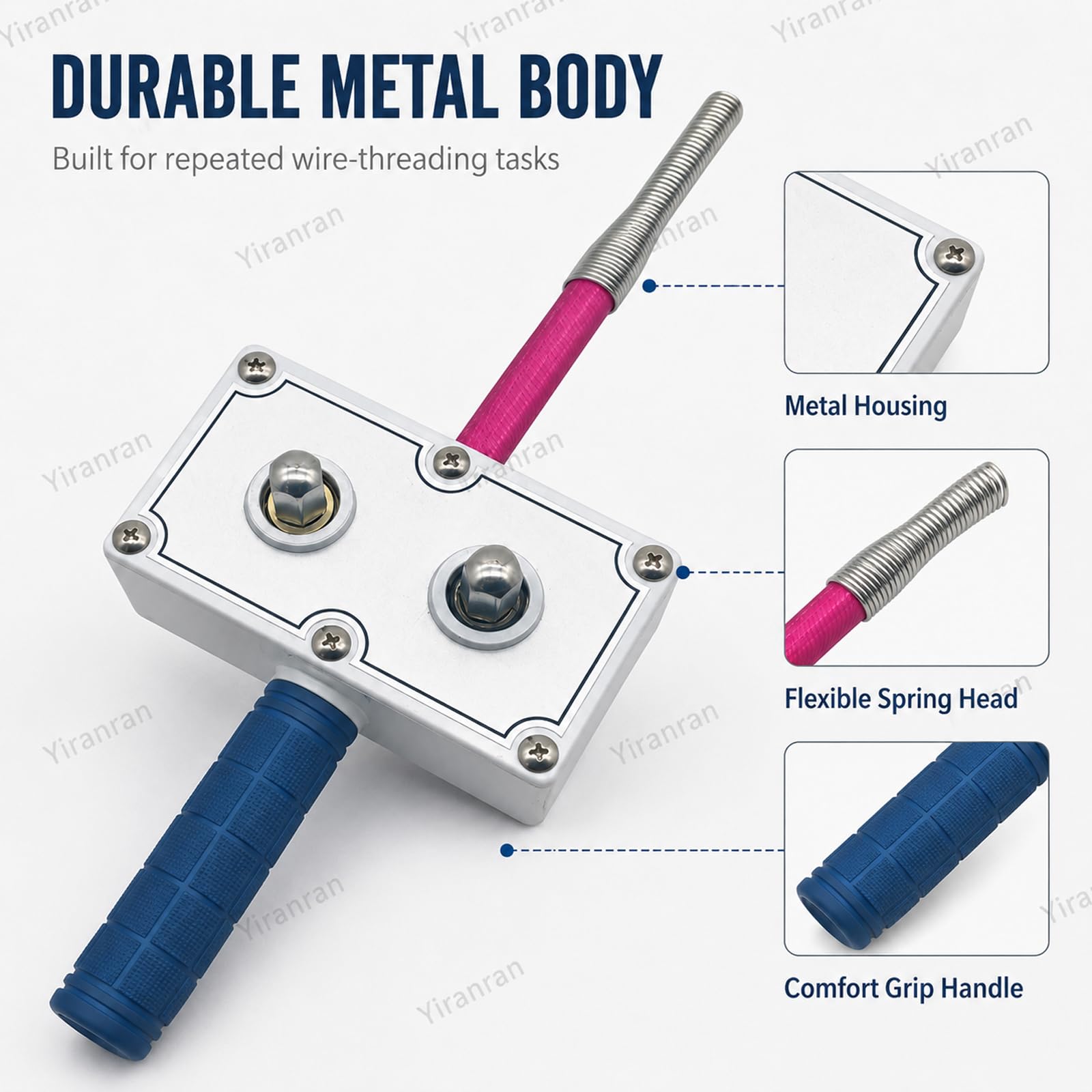 Herramienta profesional para el tendido de cables de electricistas, extractor de cables accionado por taladro, guía pasacables, cabezal de guía de resorte flexible, para instalación rápida de cables