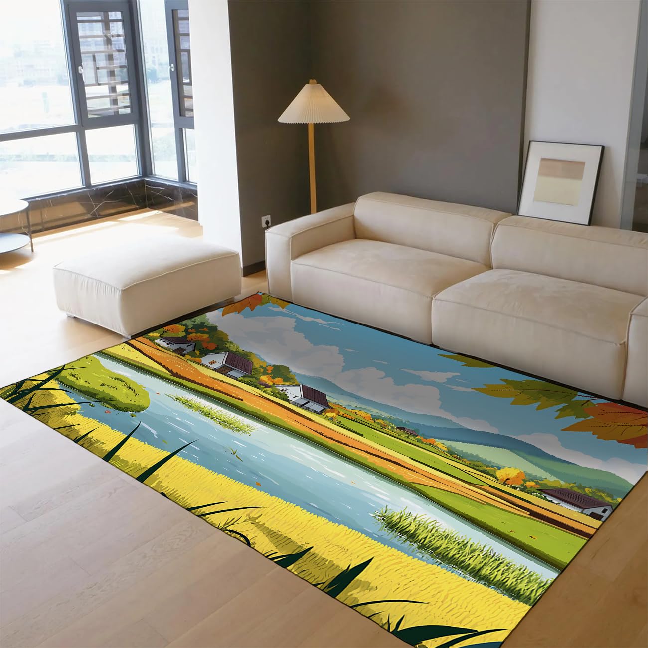 Tapis de sol style pastoral lavable et antidérapant sécurisé pour la cuisine