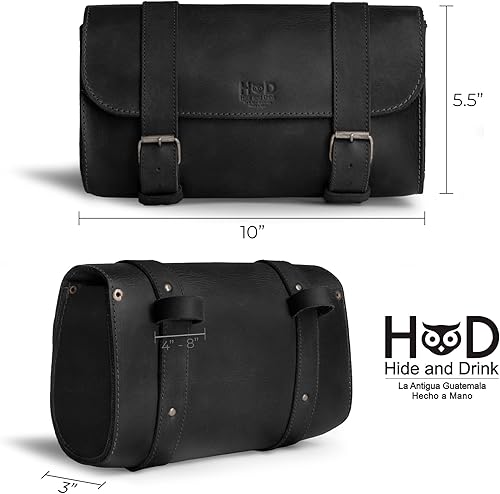 Miniatura 9 de Hide & Drink, Bolsa de manillar de motocicleta con 2 correas ajustables, organizador de herramientas, bolsa de motocicleta, bolsa de sillín para