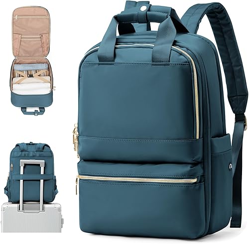 Miniatura 2 de Mochila de viaje para laptop para mujeres, profesores, mochila de trabajo, bolsas de mano para aviones, mochila grande impermeable, A-caqui, Moda