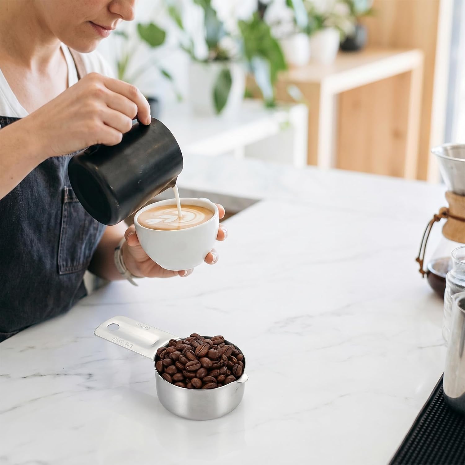 2 Pcs 1/4 Cup Scoop,1/4cup Measuring Cup for Coffee Flour Rice