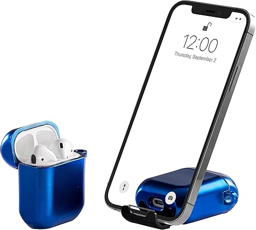 Miniatura 1 de AirStand - Funda para AirPods con soporte invisible para teléfono, compatible con AirPods 1 y 2, protección completa de TPU y policarbonato a prueba