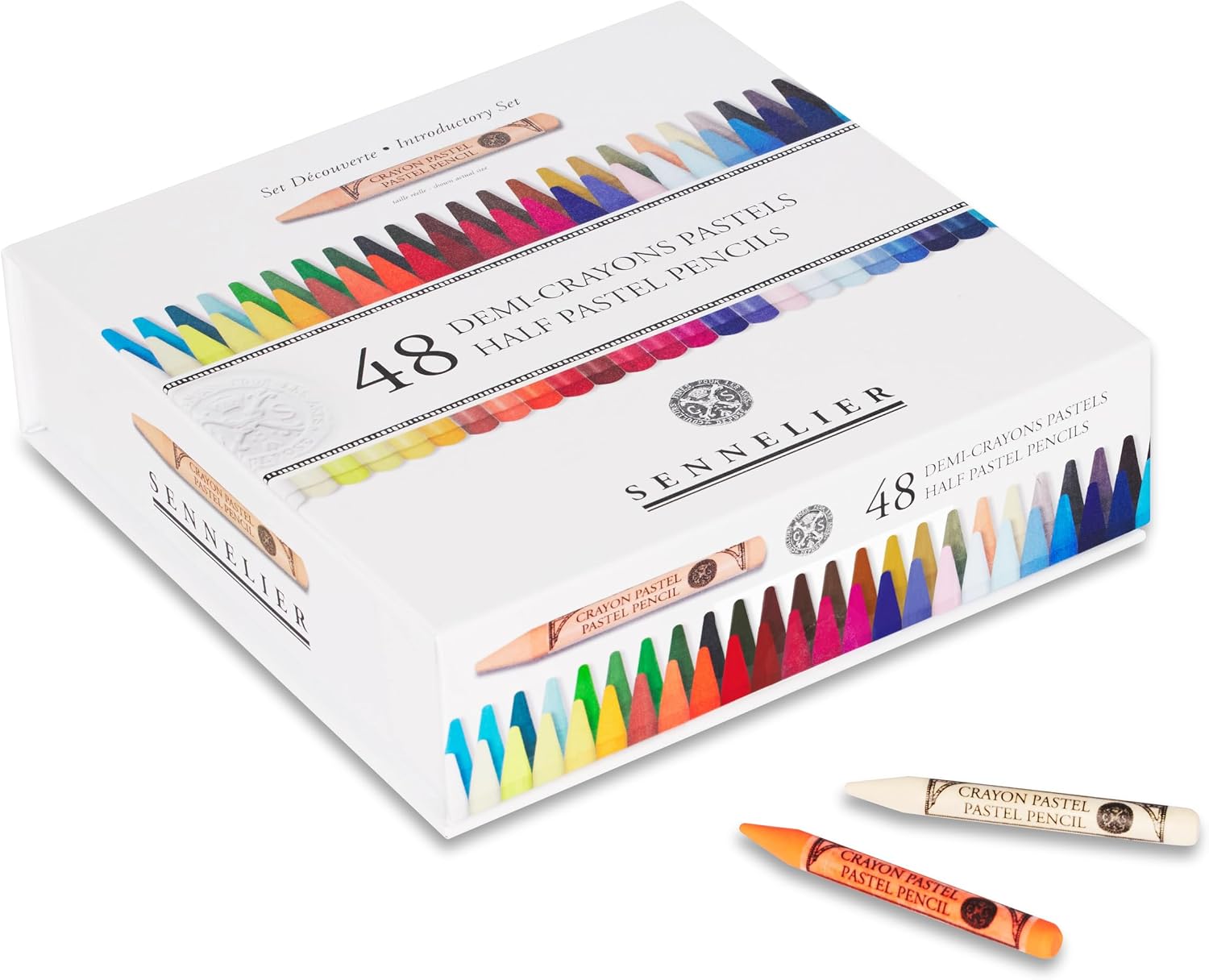 SENNELIER Pastel Pencil Set, 48 Half Size Pencils, Magnetic Cardbaord Box (N132380.02)