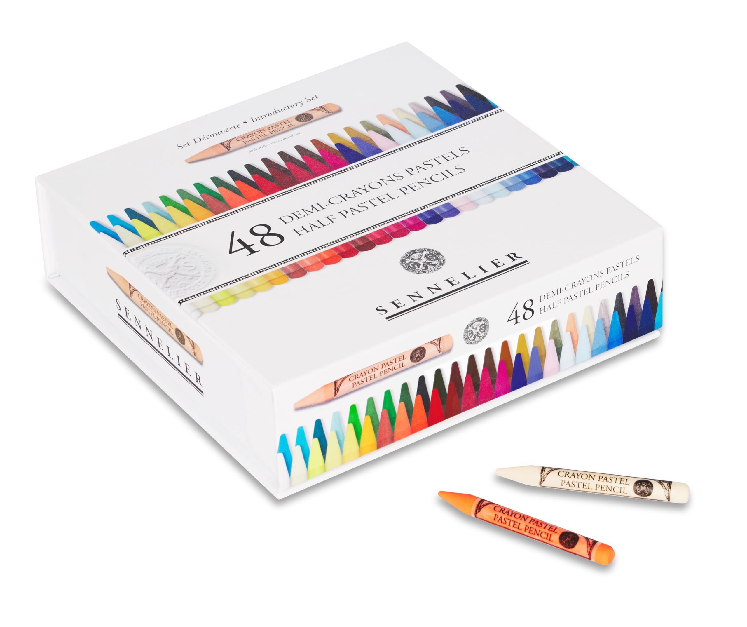 Sennelier Coffret 48 Demi-Crayons Pastel 7 cm – Couleurs Assorties – Haute Pigmentation – Texture Semi-Dure – Dessin, Esquisse & Beaux-Arts