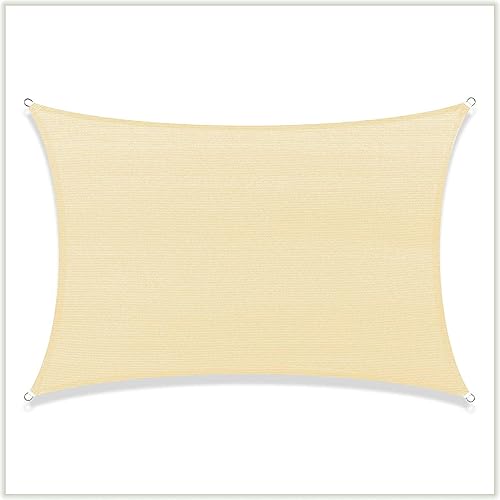 Miniatura 2 de ColourTree CTAPR1013 - Toldo rectangular beige de 10 x 13 pies, tela de malla con bloqueo UV, resistente comercial, 5.35 ozm, 3 años de garantía