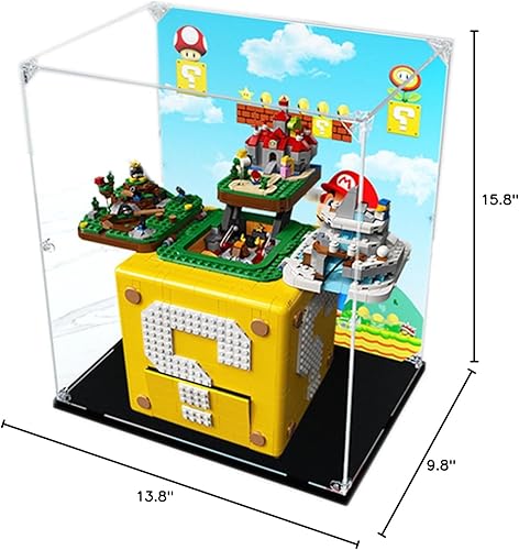Miniatura 9 de Vitrina acrílica para Lego Super Mario 64 Question Mark Block 71395, escaparate, protege y decora modelo con almacenamiento a prueba de polvo,