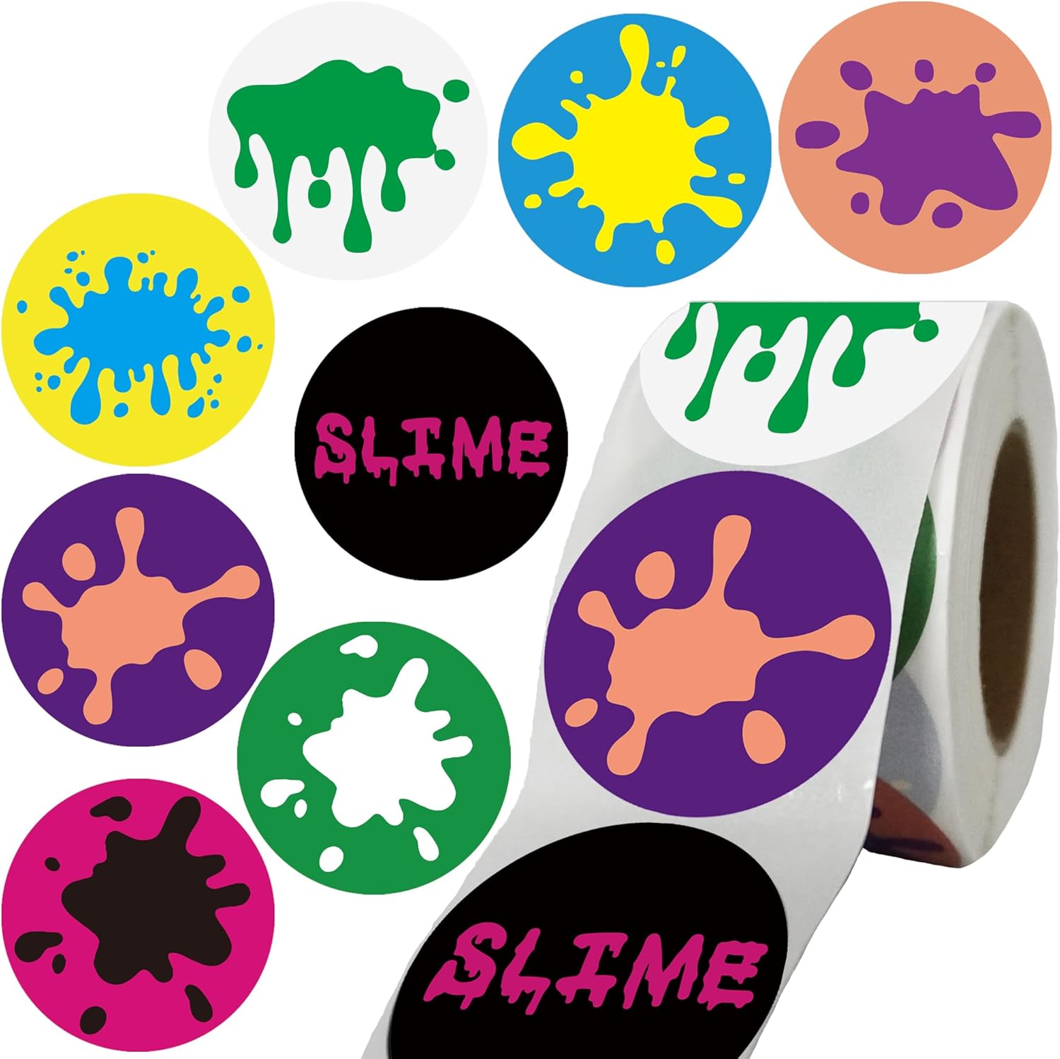 500PCS Rainbow Slime Themed Sticker-Art Paint Sticker Party Supplies Decorations Birthday Baby Shower Party Favors