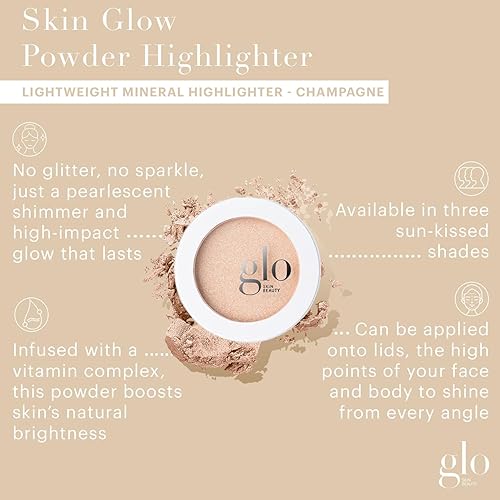 Miniatura 2 de Glo Skin Beauty Skin Glow - Resaltador en polvo  Iluminador mineral limpio para mejillas  3 tonos brillantes, champán