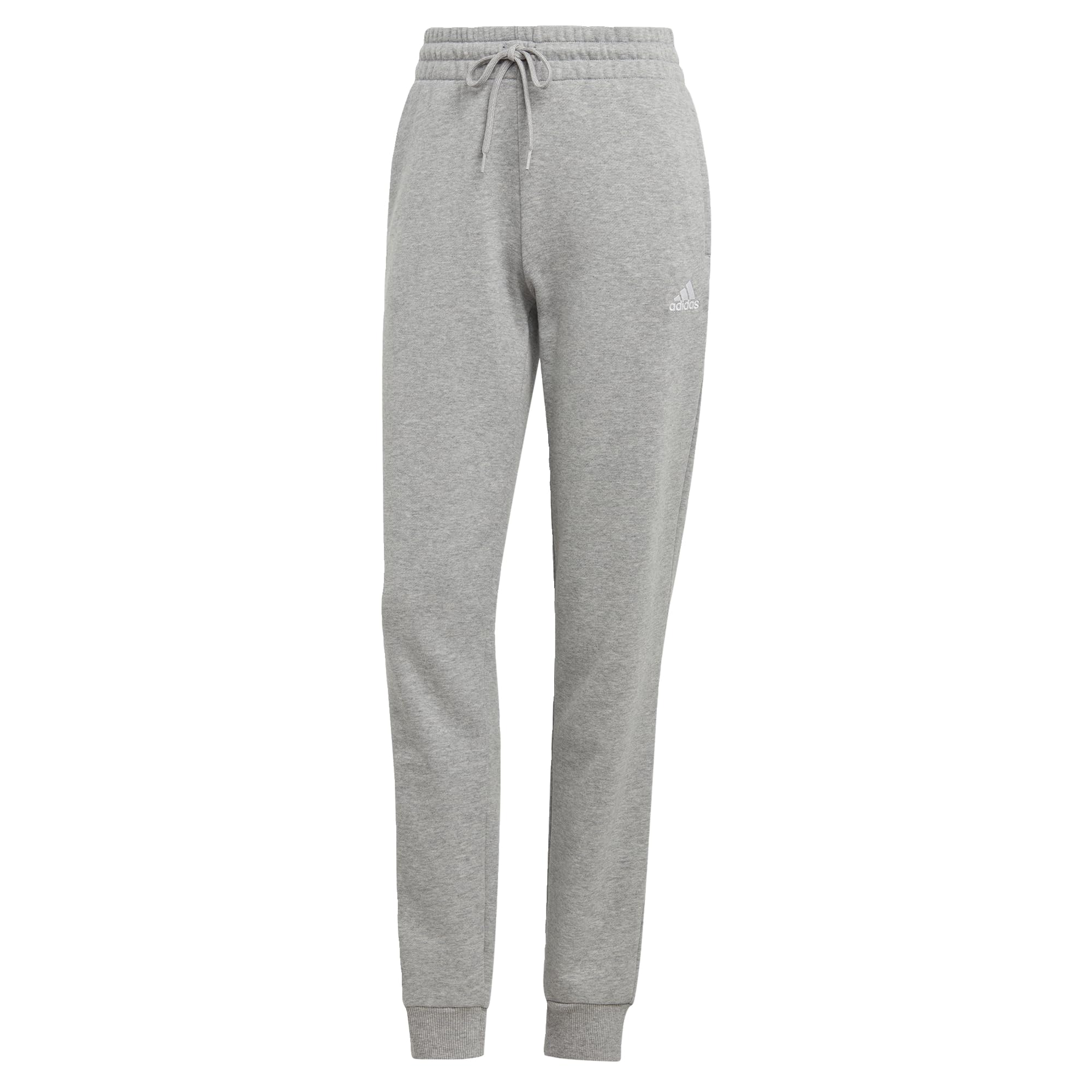 adidas Damen Essentials Linear French Terry Cuffed Pants, Medium Grey Heather/White, S Short