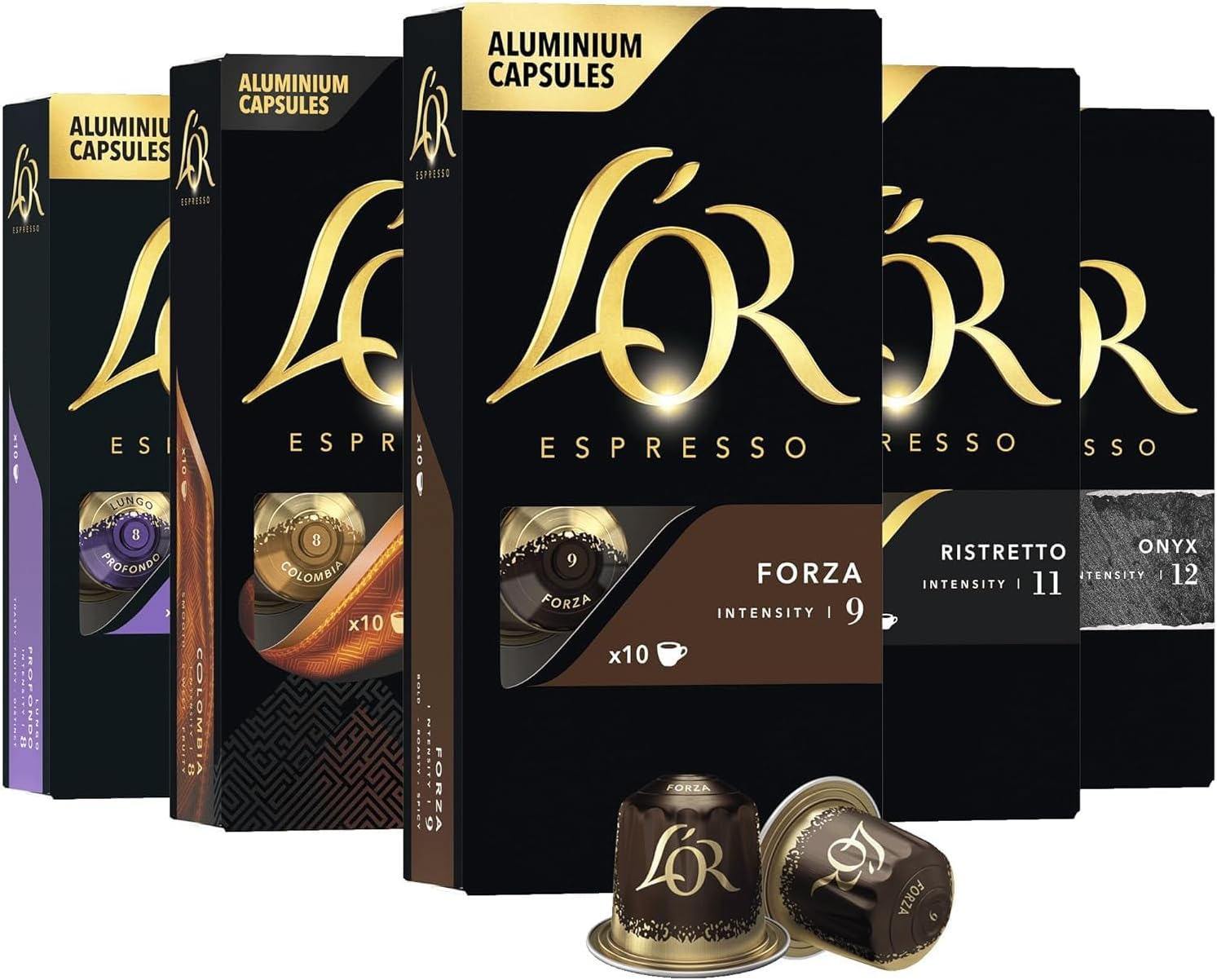 L'OR Espresso Capsules, 50 Count Variety Pack, Single-Serve Aluminum Coffee Capsules Compatible with the L'OR BARISTA System & Nespresso Original Machines