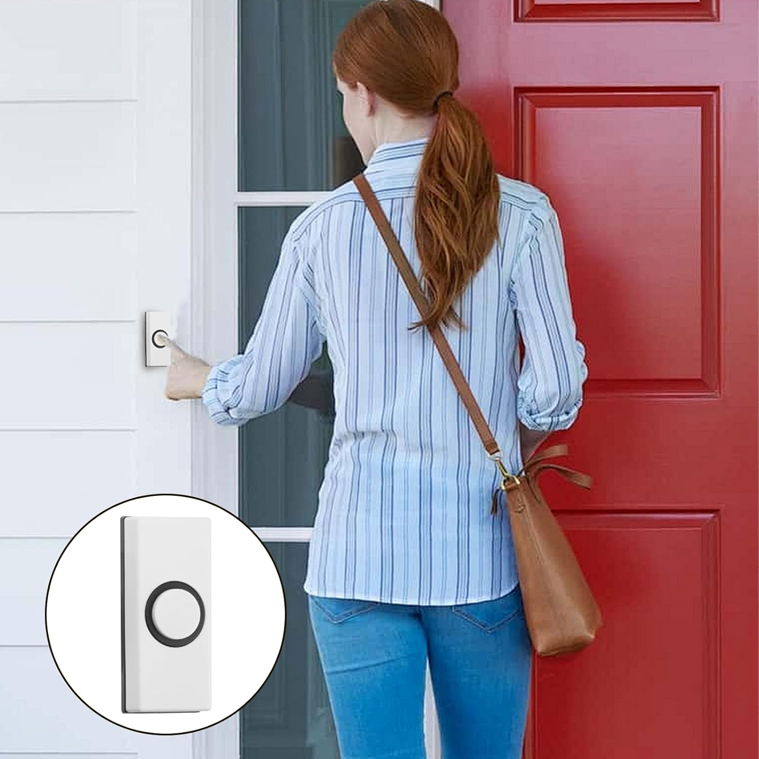 Doorbell Button, Push Button for Home Entry, Switch Easy Install, Silver Finish