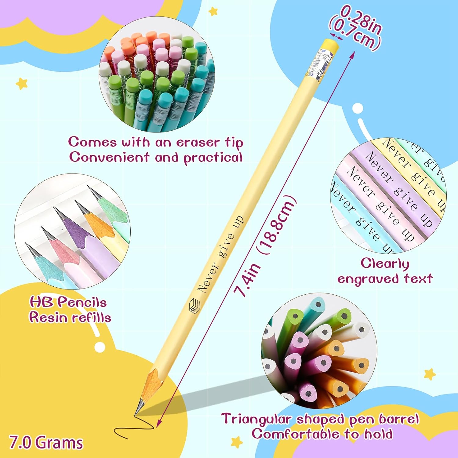 Personalized Pencils with Name Text Logo Bulk Customized Pencils #2 Back to School Teacher's Day Office Wedding Fundraisers for Kids Teacher