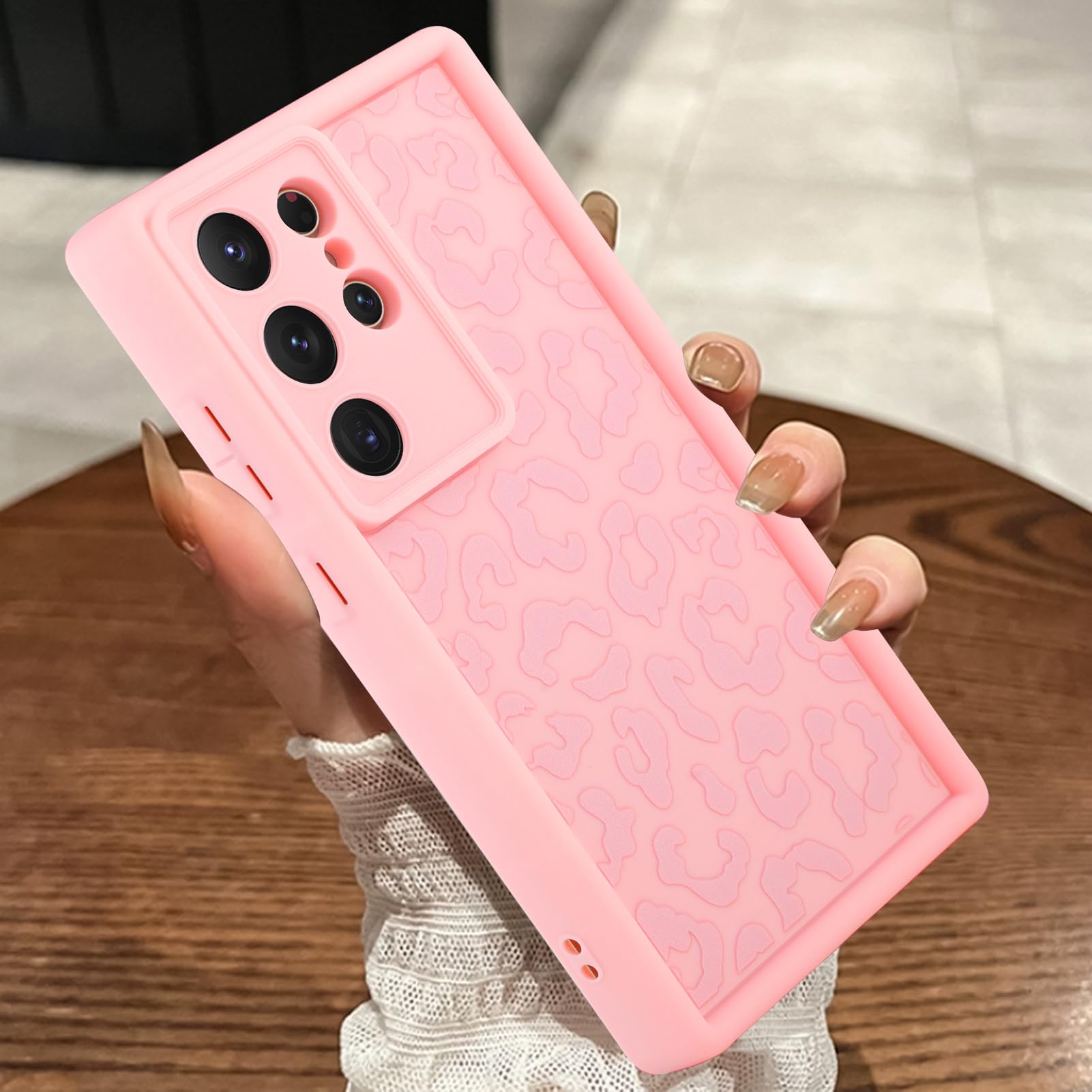 MOWIME Compatible with Samsung Galaxy S23 Ultra Case, Cheetah Print Shockproof Soft TPU Protective Case for Women Girls, Slim Anti Scratch Leopard