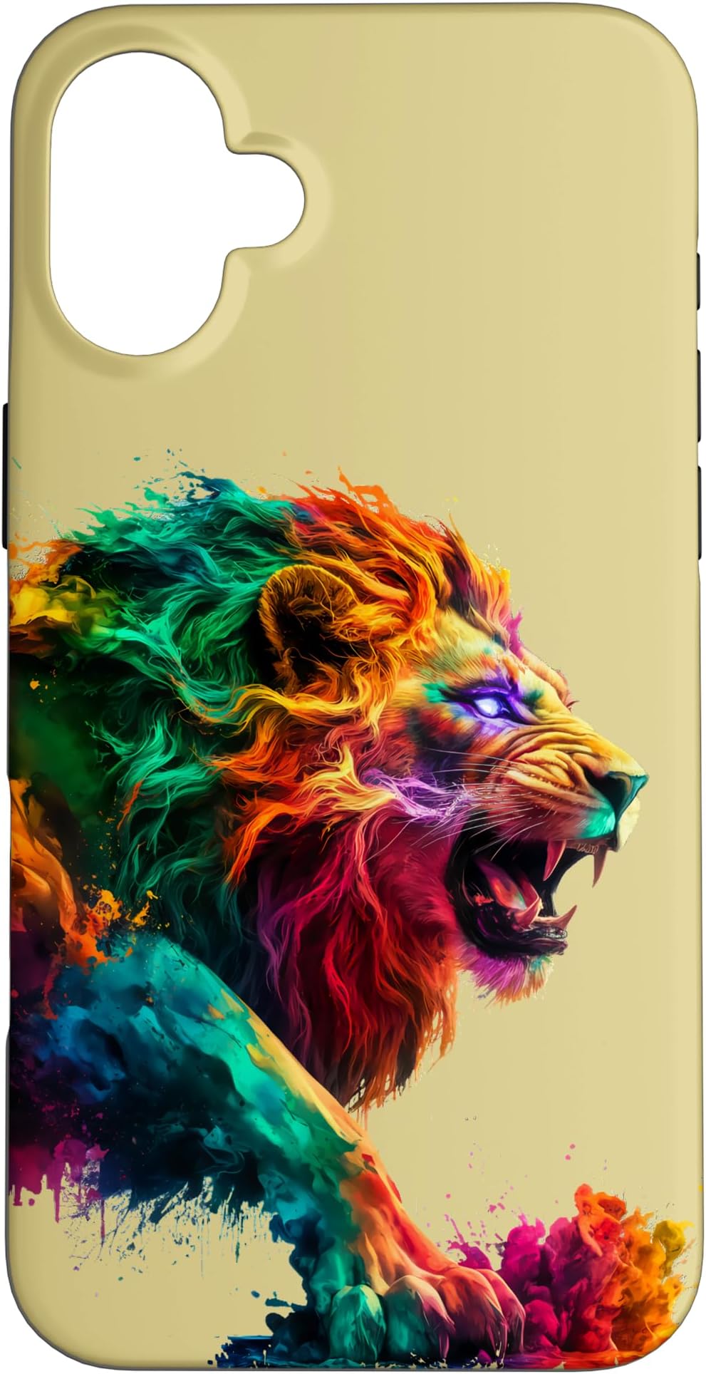 Colorful Fierce Lion : Abstract Watercolor Leo Spirit Animal Case for iPhone 16 Plus
