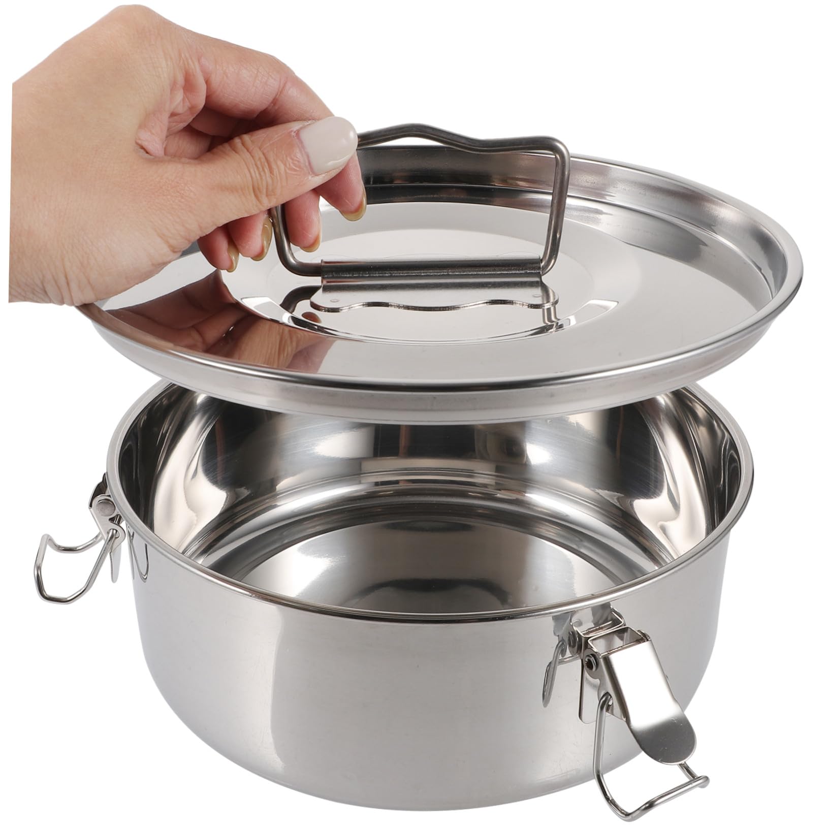 Molde para Hornear Flan de Acero Inoxidable con Tapa, Fácil de Usar Mango, Adecuado para Cocinar Lasagnas y Batatas al Vapor