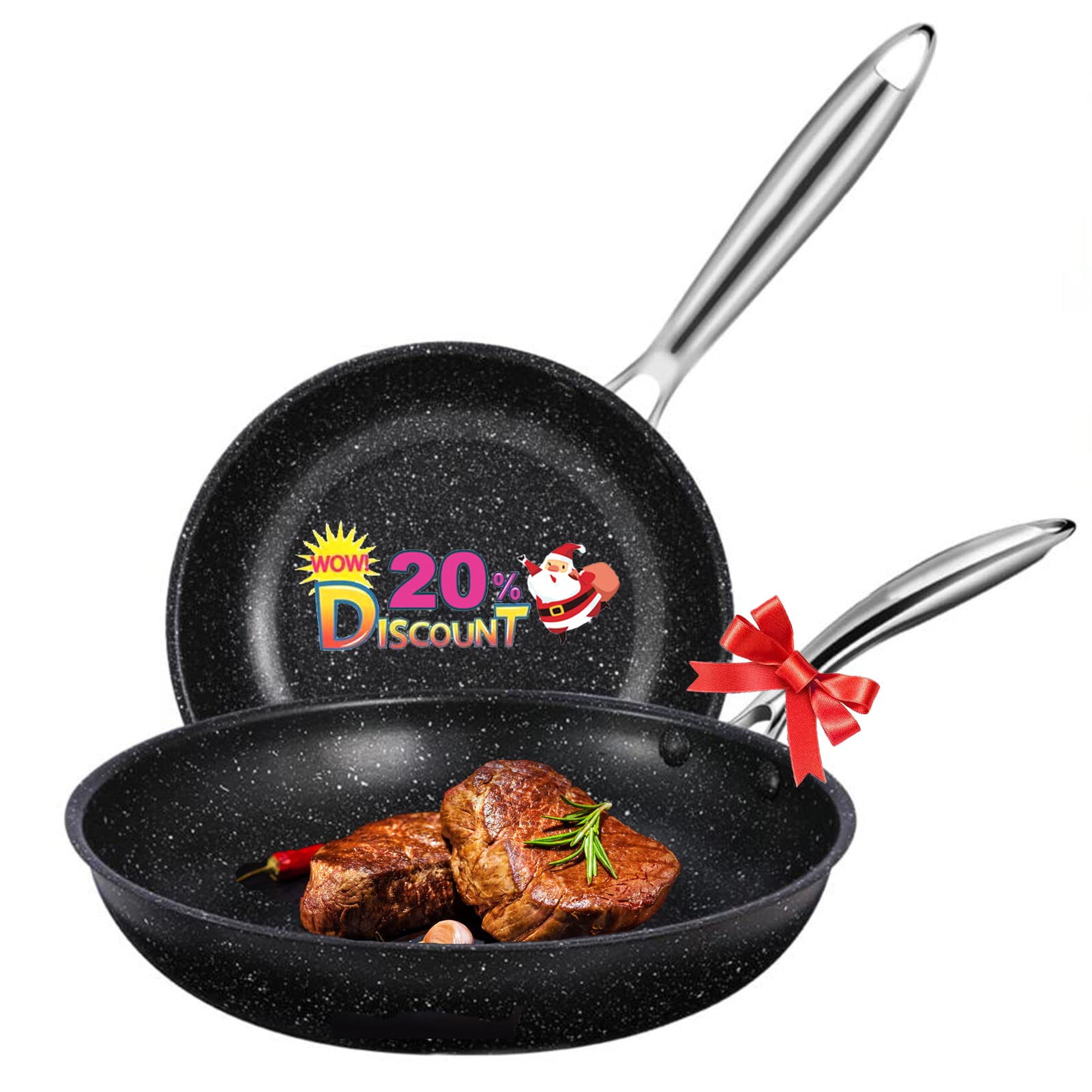 Nonstick Frying Pan Set, 2Piece Omelet pans Egg Pans 8inch, 9.5inch