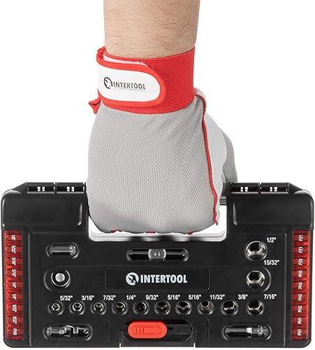 Miniatura 7 de INTERTOOL Juego de llaves de vaso de 57 piezas, unidad de 1/4", SAE y métrica, puntas y zócalos, acero al cromo vanadio de alta resistencia VT08-3657