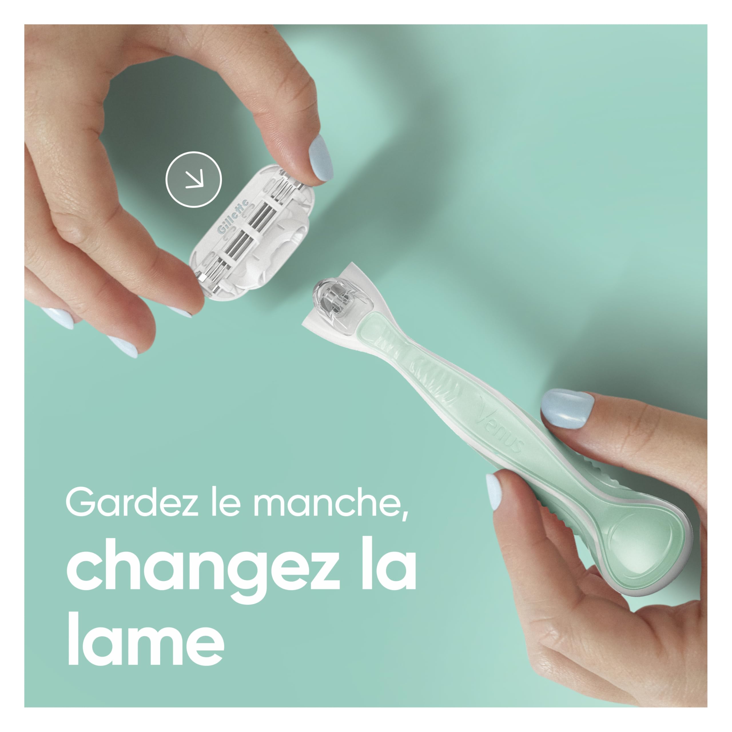 Gillette Venus Pack Rasoir Pour Femmes Pro Smooth Sensitive Pour Peaux Sensibles, Manche Réutilisable et Double Lot De 4 Recharges, Lames De Rasoir Femme
