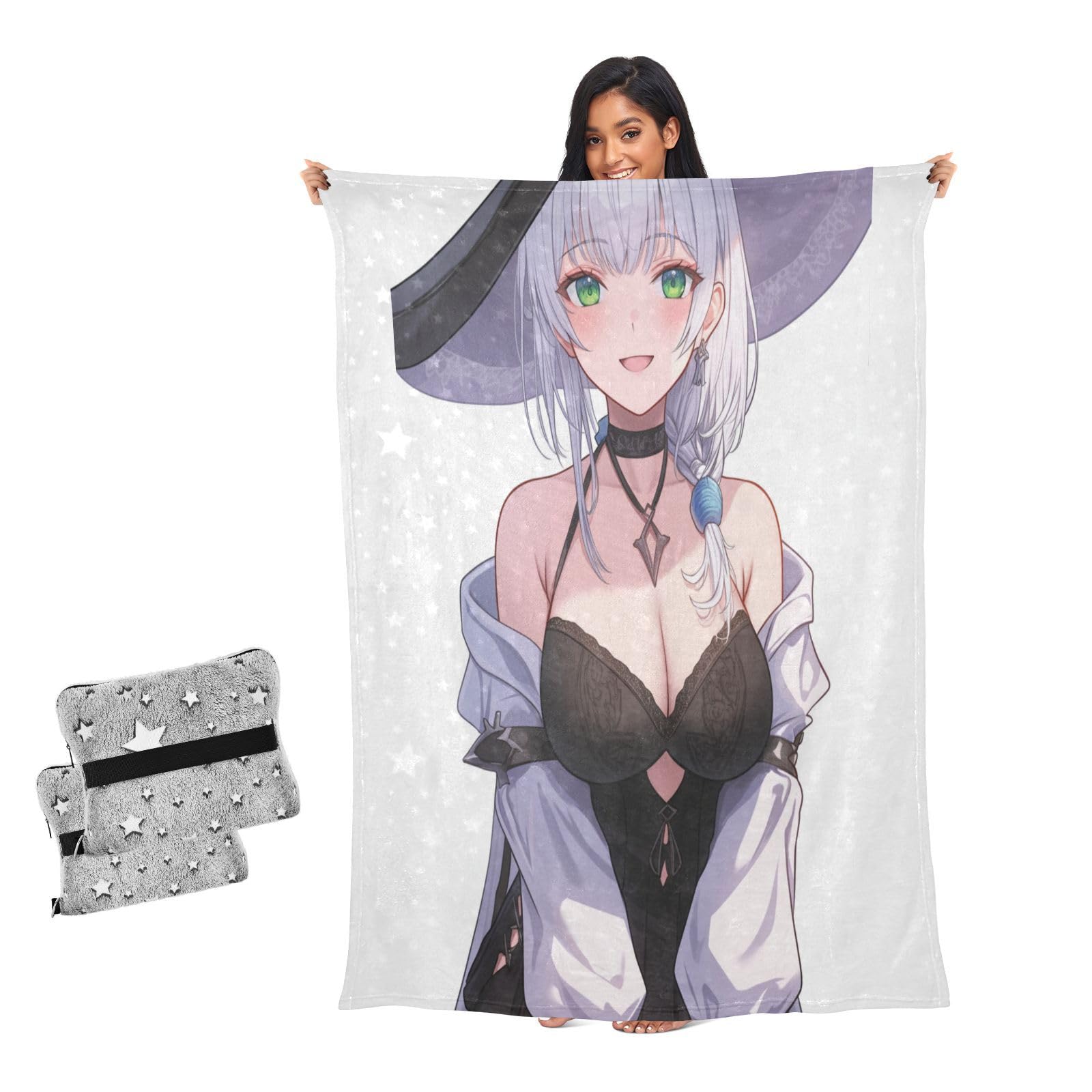 Manta para sofá de bruja anime para tardes de cine en el salón y noches frías de lectura