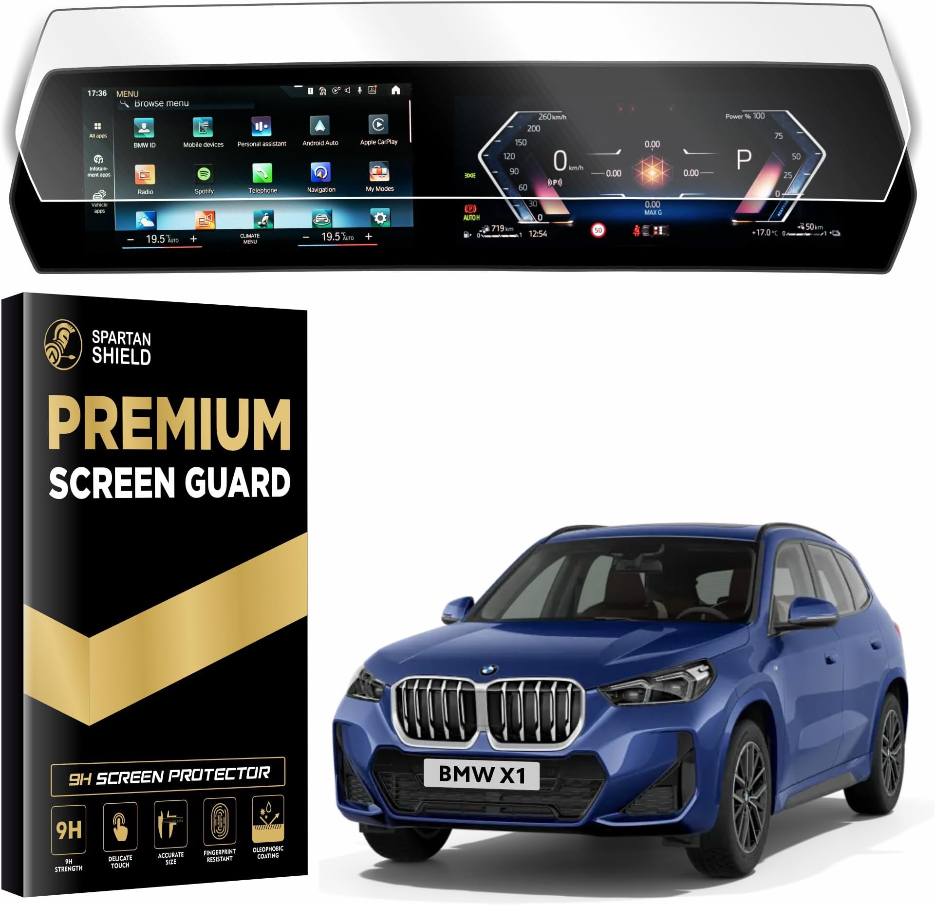 SCREEN PROTECTOR For BMW X1 2023 | 10.7 Inch Infotainment + 10.25 inch Instrument Cluster Touchscreen Guard | xLine & M Sport | Car Digital Display Accessory 2024 [Not Tempered Glass]