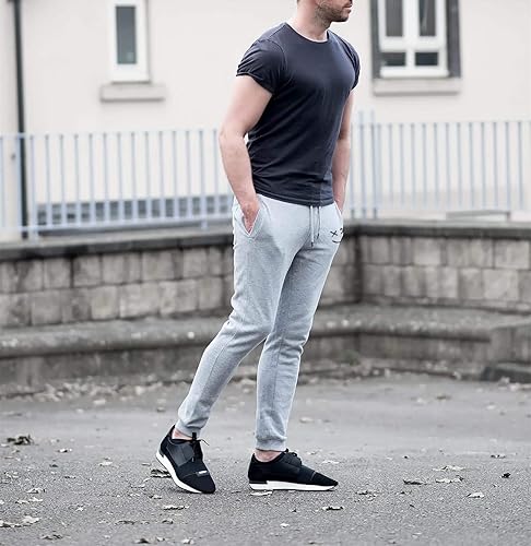 Vista 7 de JMIERR Pantalones deportivos cónicos para hombre, para gimnasio, correr, entrenamiento, atléticos, con cordón y bolsillos